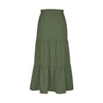 thumbnail image 4 of Fashion Women Solid Casual Ruched Ruffles Elastic Waist Skirt, Beach Style Solid Color Drawstring Waist Half Skirt, Comfortable and Stylish Ruffled Design, Lightweight Summer Wear, 4 of 4