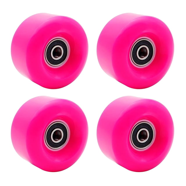 jinwen 4 Roues de Patinage à Roulettes - Roues Résistantes Patins à Roulettes à Double Rangée Accessoires Rose
