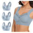 thumbnail image 2 of Timegard Womens 3pc Wireless Bra Mesh Back Smoothing Full Coverage High Support Comfort Thin Bralette, 2 of 6