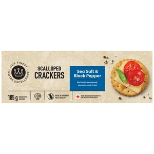 Our Finest Sea Salt & Black Pepper Scalloped Crackers
