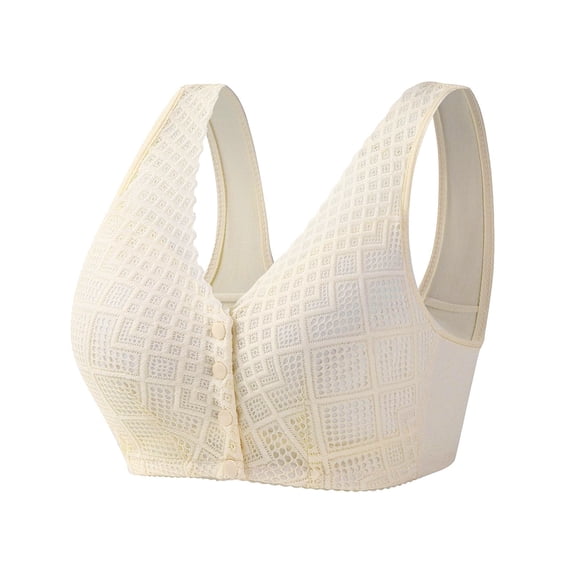 TIWEKE Soutien-Gorge Sans Armature pour Femmes à Fermeture devant, Dos en T, Grande Taille, Sans Coutures, Non Doublé, pour Forte Poitrine, Soutien et Confort