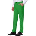 thumbnail image 4 of INSPIRE CHIC Men's Formal Flat Front Straight Fit Solid Prom Dress Pants 32 Dark Green, 4 of 6
