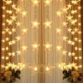 thumbnail image 1 of EGNMCR Pentagram Curtain Lights, USB LED Pentagram String Lights, Eight-function Light Mode Remote Control For Bedroom Party Indoor Wedding Christmas Decoration, Gift, 1 of 1