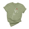 thumbnail image 4 of yievot Chemises pour Femmes Mode Manches Courtes Col Rond Impression de la Saint-Valentin Chandail Décontracté T-Shirt Hauts Chemise, 4 of 5