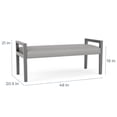 thumbnail image 3 of Pemberly Row Banc d'Accueil 2 Places avec Cadre en Bois, Gris, 3 of 5
