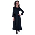 thumbnail image 1 of Moomaya Robe Maxi à Manches Longues, Longue, Boutonnée, Unie, Décontractée, Fendue, 1 of 6