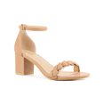 thumbnail image 1 of BLISSFUL STEP Women's Block Heels Ankle Strap Braided Heel Sandals Nude (Size 6), 1 of 7