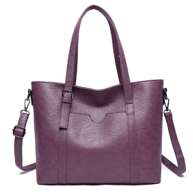Women Tote Bag Solid Color Large Capacity Casual Tote Handbag Crossbody Purse