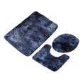 thumbnail image 1 of Shaggy Bath Mats Set 3 Piece with Toilet Lid Cover Washable U Shape Rug Non Slip Carpet Bathroom Rug Sets for Shower under The Sink Blue, 1 of 7