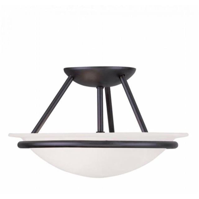 Livex 4823-04 2 Light Bowl Semi-Flush Mount, Black
