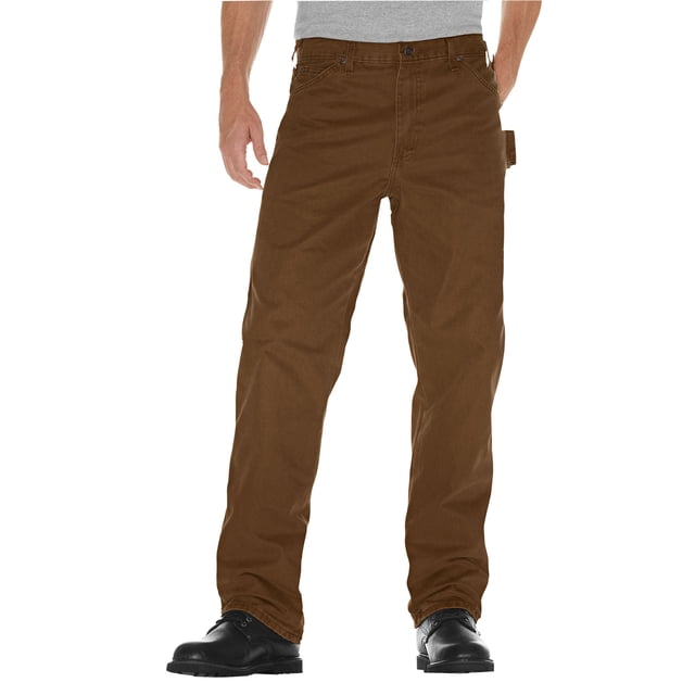 Dickies Mens Relaxed Fit Sanded Duck Carpenter Jean, 30W x 32L, Rinsed Timber