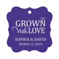 thumbnail image 1 of Darling Souvenir Grown With Love Personalized Fancy Frame Bonbonniere Wedding Party Favor Paper Tags-Purple Violet-50 Tags, 1 of 1