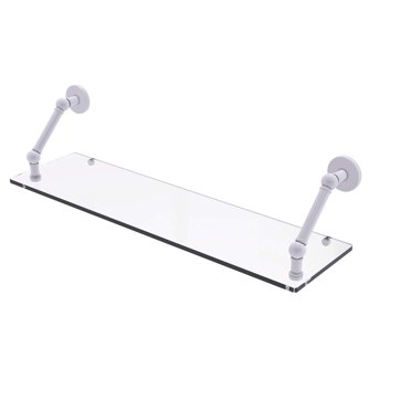 Allied Brass P1000-1-30 Prestige Skyline Collection 30 Inch Floating Glass Shelf, Matte White