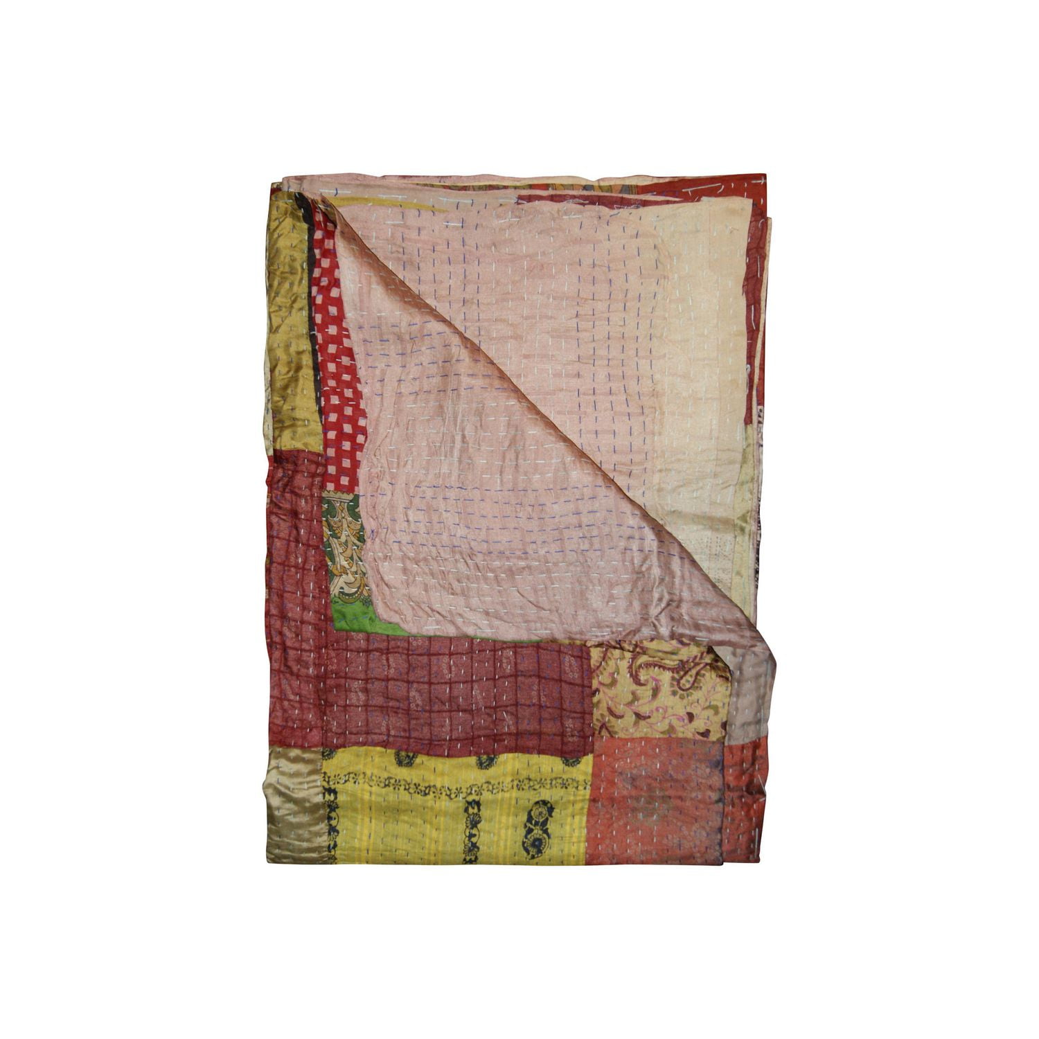 KANTHA SILK THROW BLANKET 50"X70"