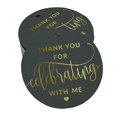 thumbnail image 1 of Inkdotpot 50 Pack ThankYou For Celebrating With Me Birthday Favor Paper Tag Craft Real Gold Foil Hang Tag, 1 of 1