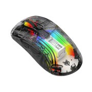 Rbaofujie Gaming Mouse Wireless Gaming Mouse With Full Transparent Design,Double Mode 2.4G/Bluetooth/wire Mouse,3D RGB Backlit,Ergonomic Silent Mouse With 7 Buttons, Rechargeable Mouse