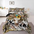 thumbnail image 2 of Erosebridal Sheep Skull Bedding King Comforter Set, Rustic Sunflower Down Comforter, Leopard Cheetah Print Decor, Reversible, 2 of 8
