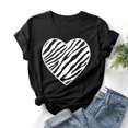 thumbnail image 2 of Heliisoer Hauts pour Femmes, Liquidation d'Été Mode Femmes T-shirt à Manches Courtes Imprimé de la Saint-Valentin Hauts Graphiques Fantaisie, 2 of 3