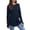 Navy, variant on Women's Casual Long Sleeve Top, Loose Fit Round Neck Shirt, 100% Cotton Material, Comfortable Daily Wear, For Office Work, Travel Outfit, Soft Texture, Easy Care, Versatile Styling, Casual Apparel.