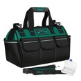 thumbnail image 1 of QualitChoice Sac à Outils pour Électricien, Boîte de Rangement Ajustable, Étanche, Grande Capacité, Kit d'Outils de Maintenance, Noir Vert/20 Pouces 1 Pce, 1 of 6