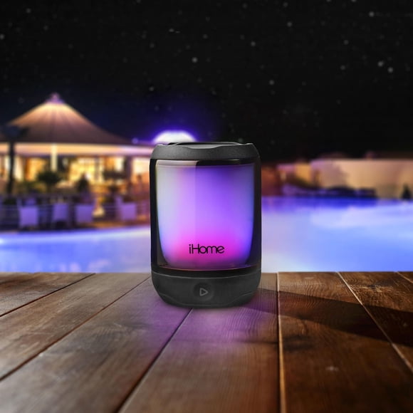 iHome PLAYGLOW MINI Haut-parleur Bluetooth imperméable rechargeable à couleurs changeantes avec batterie à long durée
