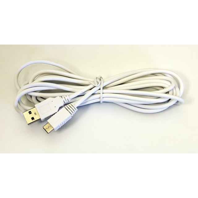 USB Charging Cord for Wii U Gamepad Controller by Mars Devices, featuring a white cable with USB and proprietary connectors, designed as a high-quality replacement for the original power adapter. Compatible with Wii U Gamepads and Consoles, ideal for Nintendo Wii accessory needs.