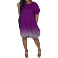 thumbnail image 2 of MesaSe Robes Décontractées Grande Taille pour Femmes Manches Courtes Mi-Longues Dégradé Été, 2 of 6