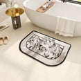 thumbnail image 4 of Half Bath Mat Fit Under Door Non Washable Bathroom Mat With Rubber Backing Absorbent Woven Half Round Shower Rug Flower Bath Rugs 17.72"x27.56"(13 Styles) Blanket Preppy 8 by 5 Rug Wool Throws Living, 4 of 4