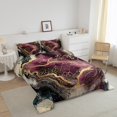 thumbnail image 3 of Purple Marble Bedding Set Full Size Watercolor Artwork Design Quilt For Girls Teens Adults Gold Glitter Abstract Comforter Set,Metallic Marbling Texture Bedding Comforter Sets, 3 of 7