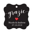thumbnail image 1 of Darling Souvenir GRAZIE Thank You Wedding Favors Gift Paper Tag Custom Party Hang Tags-Black-100 Tags, 1 of 1
