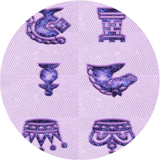 Ahgly Company Tapis de Zone Rond Transitionnel Violet pour Intérieur Lavable à la Machine, 6 Pieds Rond