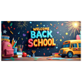thumbnail image 3 of Colorful Rainbow Themed Welcome Back to School Banner Backdrop Background Decorations Party Supplies for Classroom Entrance School Events Photography Props, 3 of 4