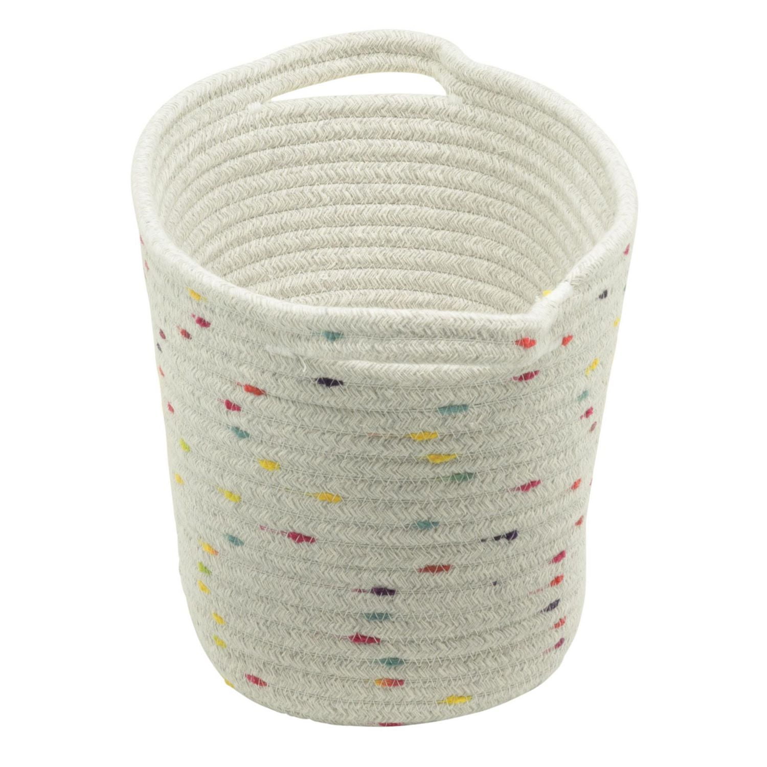 Zenna Home Cotton Rope Storage Basket, Light Grey