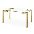thumbnail image 3 of Emma Dining Table in Gold, Rectangular Dining Table, Glass Dining Table, Stainless Steel Dining Table, Clear Glass Dining Table, Modern Rectangle Dining Table, Kitchen Dining Table with Tempered Glass, 3 of 3