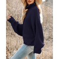 thumbnail image 2 of Womens Pulls à Col Roulé Pull à Manches Longues en Tricot en Vrac Chunky Jumper, 2 of 7