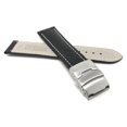 thumbnail image 4 of 24mm Leather Watch Strap Band Deployment Clasp Buckle and White Stitching, 4 of 7