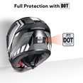 thumbnail image 2 of AHR RUN-F3 Full Face Motorcycle Helmet DOT Approve Lightweight Street Bike Touring Racing L, 2 of 10
