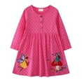 thumbnail image 1 of MIASHUI Robe Fleurie à Manches Longues pour Filles, Robes Décontractées pour Tout-Petits, Rose Vif, 4-5 Ans, 1 of 6