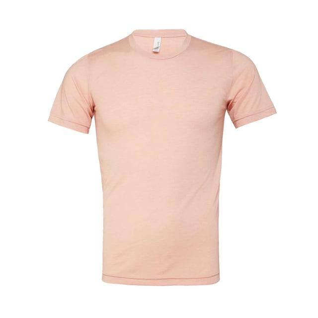 Bella Canvas Unisex Crew Neck Triblend Short Sleeve Tee, M, Peach Triblend