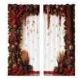 thumbnail image 1 of Hearth & Gear Mas Rideaux Imprimés des Fêtes Saison des Fêtes Imprimés Fêtes Déco de Fête 2 Pcs 2D Plats Imprimés Rouges Rideaux Imprimé de Noël avec Flocons de Neige (Pêche Peau Velours 39.5*87 Po) Projet 62 Rideaux, 1 of 7