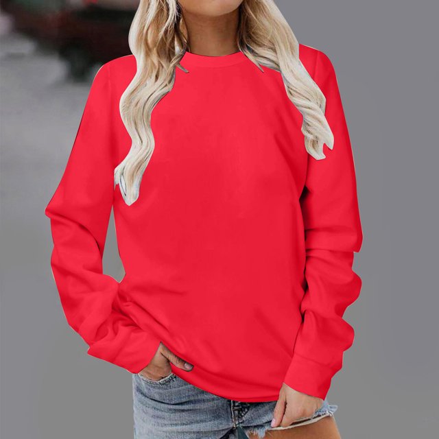 AherBiu Chandails à Col Rond Surdimensionnés pour Femmes à Manches Longues en Molleton Automne Hiver Décontractés Amples Mode Entraînement Gym Chandail