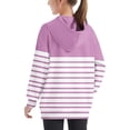 thumbnail image 4 of MeetoTime Girls Boys Oversized Hooded Sweatshirt Long Sleeve Loose Striped Printed Kids Fall Winter Pullover Tops, 4 of 6