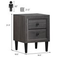 thumbnail image 3 of Patiojoy Nightstand Beside Table W/Drawer Retro Grey Night Table House Furniture, 3 of 5