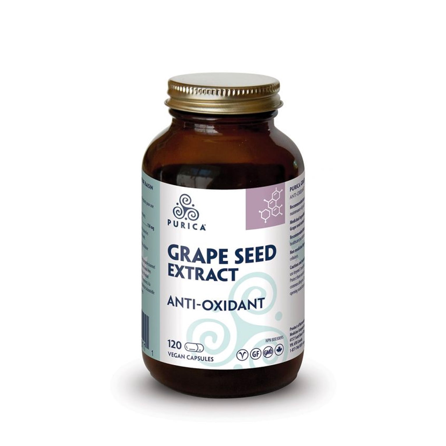 Purica Grape Seed Extract 95% OPC 150mg 120 Vegetarian Capsules