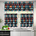 thumbnail image 2 of Aztec Window Kitchen Curtain Tier and Valance,3 Piece Kitchen Window Curtains Set for Living Room Bedroom, 2 of 5