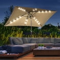 thumbnail image 2 of Outsunny Patio Umbrella Rectangle Outdoor Market Parasol (Light Coffee), 2 of 9