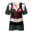 thumbnail image 3 of Kcodviy Femmes T-Shirts Confortables Imprimés Spandex T-Shirts pour Femmes Col Rond Manches Courtes T-Shirt Polyester Spandex pour Femmes Tee Hauts Tunique Blouse, 3 of 4