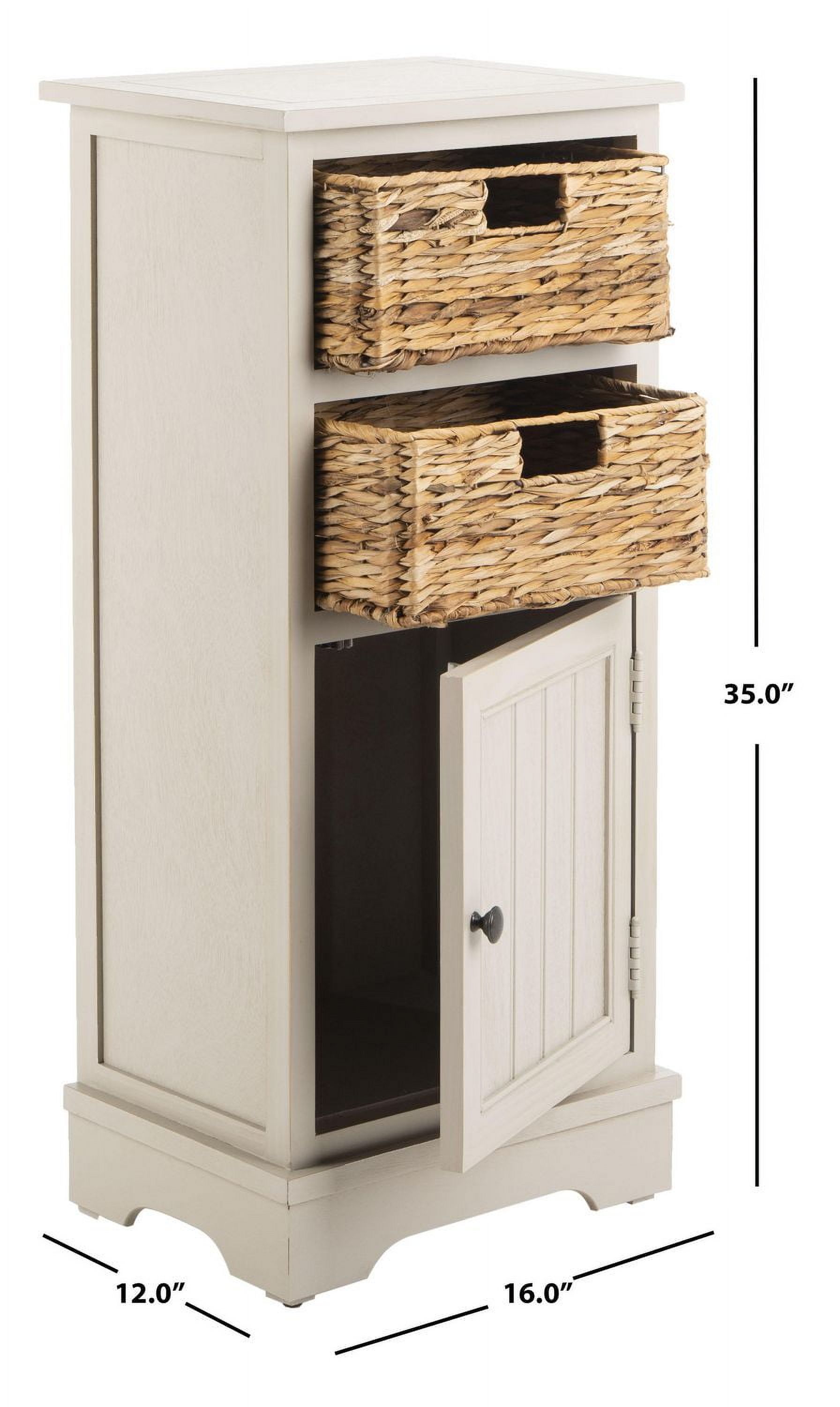 Safavieh Connery Solid Nautical 2 Wicker Basket Storage Cabinet