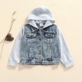 thumbnail image 4 of Fortune Veste en Denim pour Tout-Petit Bébé Automne à Capuche Manteau d'Extérieur Enfants à Manches Longues à Capuche, 4 of 9