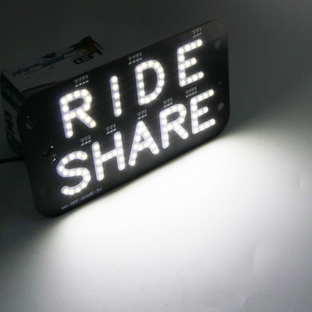 LED Light Sign For Car 7.5 X 4.5 Inch Windshield LED Car Sign With Suction Cups Text Led Light For Ride Driver